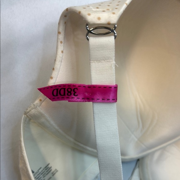 Maidenform Polka Dot Lace Bra - Cream, racerback, front close, 38DD, New - Picture 10 of 15